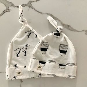 Monica & Andy top knot baby hat